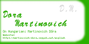dora martinovich business card